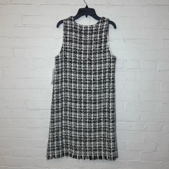 NWT Karen Kane Tweed Black and White Shift Dress Small - Picture 7 of 8